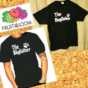 🗺️ Fruit of the Loom "The Dogfather" T-Shirt EUC